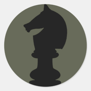 Scope Cap Sticker, Black Knight Chess Piece Classic Round Sticker