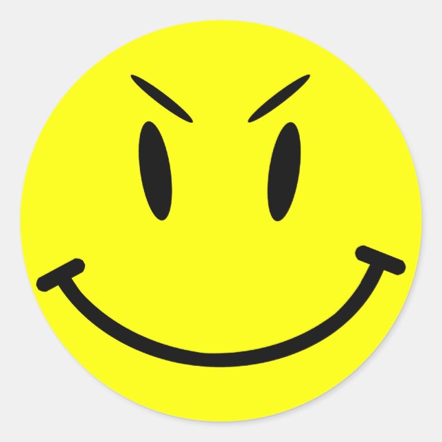 Scope Cap Sticker, Evil Face, Style 1 Classic Round Sticker (Front)