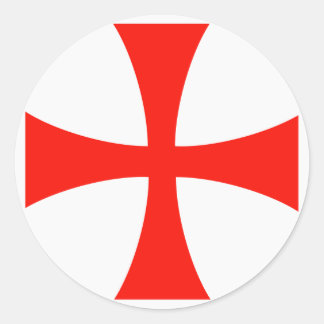 Scope Cap Sticker, Knights Templar Cross, Style 1 Classic Round Sticker