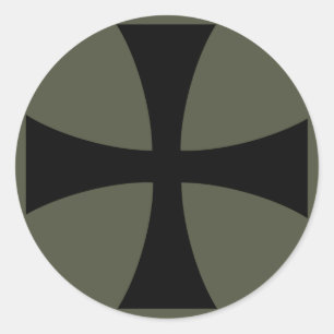 Scope Cap Sticker, Knights Templar Cross, Style 2 Classic Round Sticker