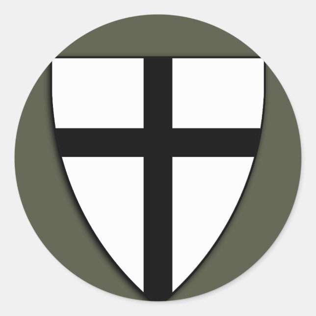 Scope Cap Sticker, Teutonic Knights Shield Classic Round Sticker (Front)