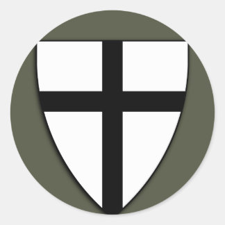 Scope Cap Sticker, Teutonic Knights Shield Classic Round Sticker