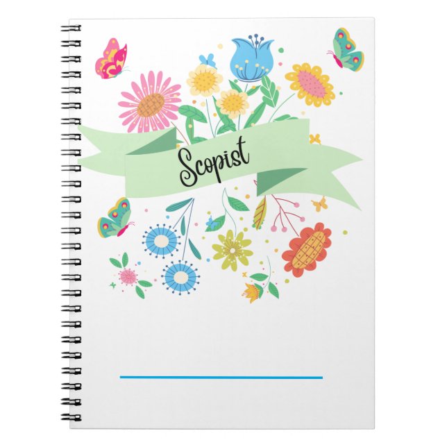Scopist Spring Floral Notebook (Front)