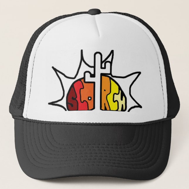 Scorch Coloured Sun Trucker Hat (Front)