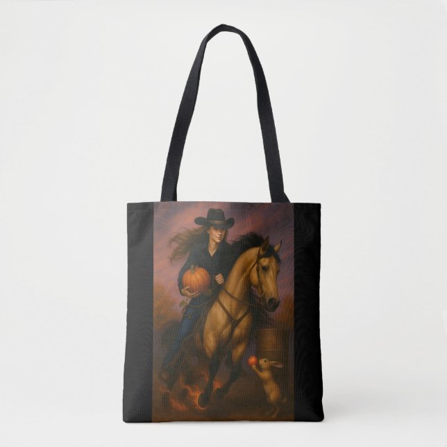 Scorching Fast Barrel Racing Team In Fall  Tote Bag (Front)