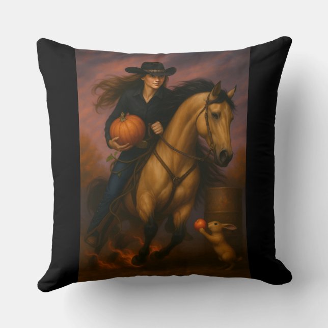 Scorching Fast Barrel Racing Team! Throw Pillow (Back)