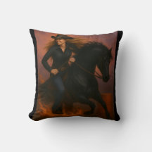 Scorching Fast Barrel Racing Team Throw Pillow