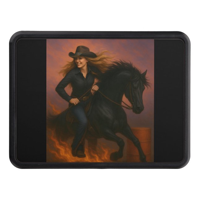 Scorching Fast Barrel Racing Team! Trailer Hitch Cover (Front)