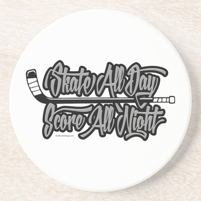 Score All Night (Hockey) Coaster (Front)