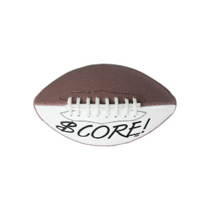 Score black and white dollar sign mini football