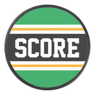 SCORE Black Green White Yellow Hockey Stripes