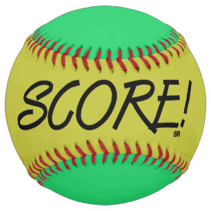 Score gold and green softball