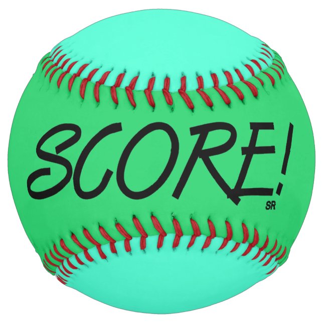 Score green and teal softball (Front)
