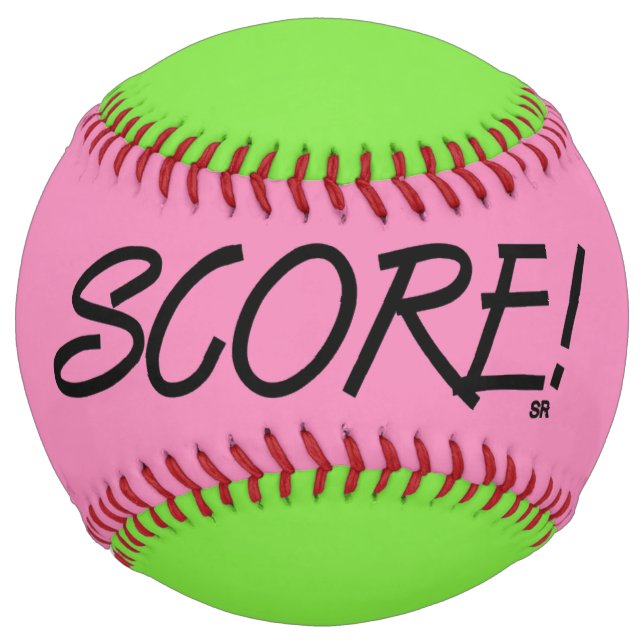Score pink and lime softball (Front)