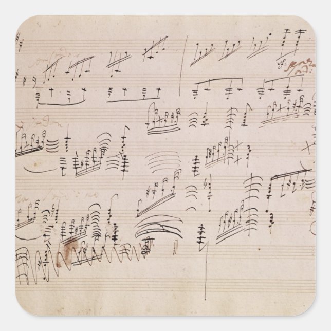 Score sheet of 'Moonlight Sonata' Square Sticker (Front)
