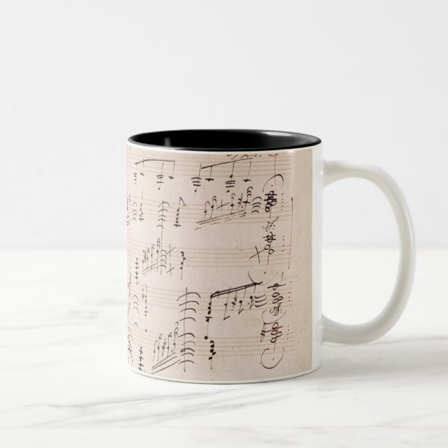 Score sheet of 'Moonlight Sonata' Two-Tone Coffee Mug (Right)