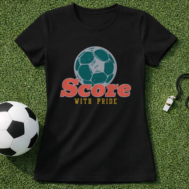 Score With Pride Soccer Retro Ball T-Shirt (Creator Uploaded)