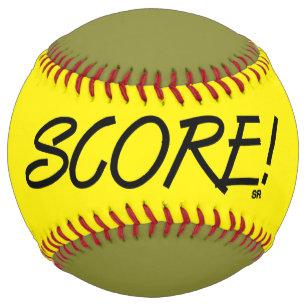 Score yellow and khaki softball