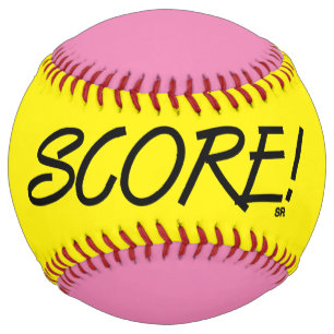 Score yellow and pink softball