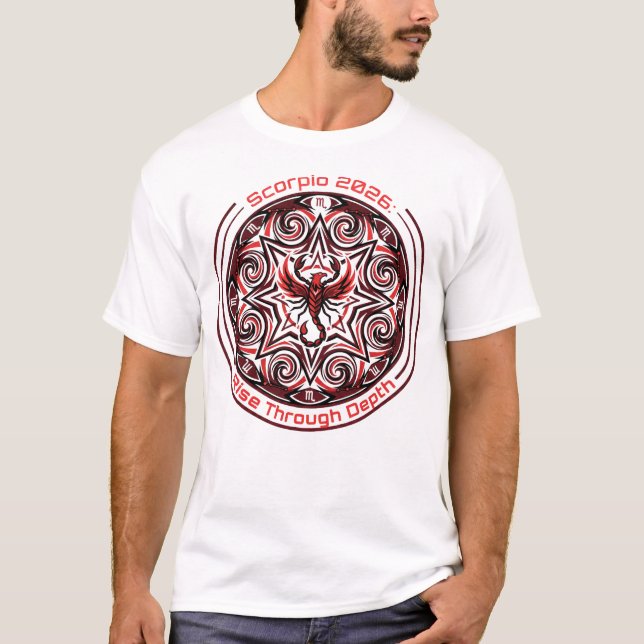 Scorpio 2026 Zodiac Mandala | Transformation Astro T-Shirt (Front)