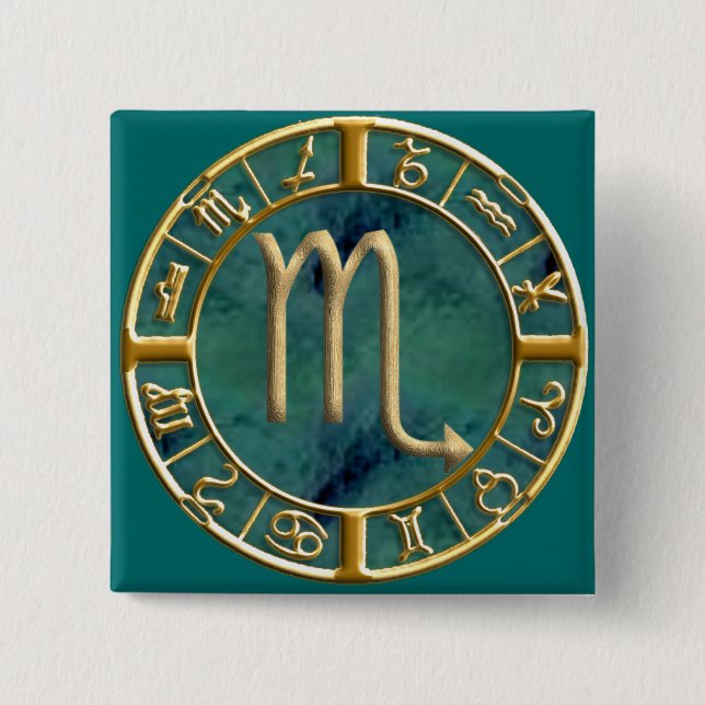 Scorpio 2 Inch Square Button (Front)