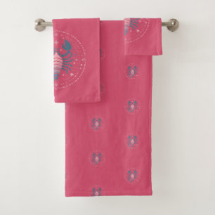 SCORPIO, Abstract Design of the Zodiac Sign,  Bath Towel Set