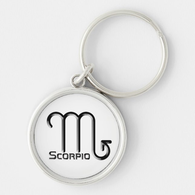 SCORPIO, Abstract Design of the Zodiac Sign,  Keychain (Front)