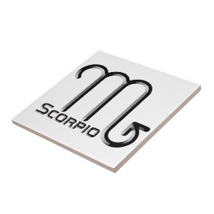 SCORPIO, Abstract Design of the Zodiac Sign,  Tile