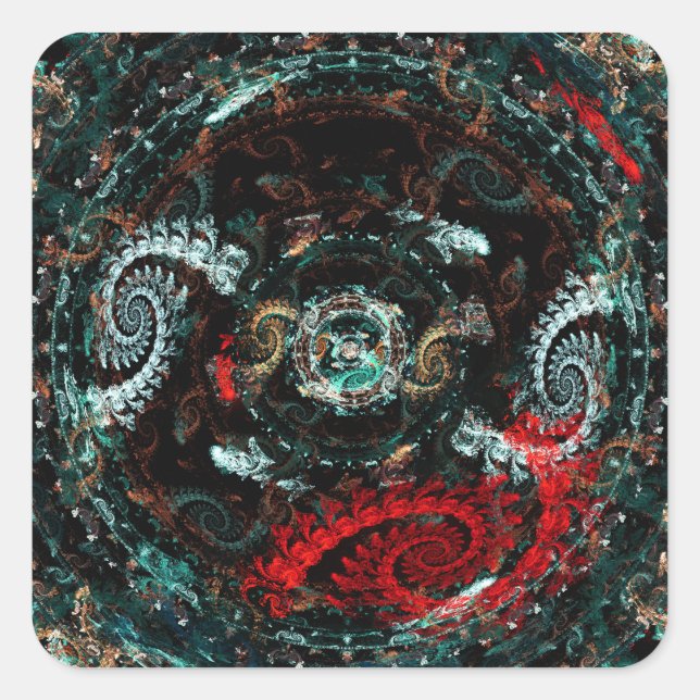 Scorpio Abstract Fractal Artwork Square Sticker (Front)