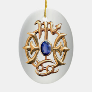 Scorpio and Pisces Medallion Ceramic Ornament