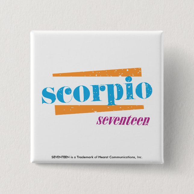 Scorpio Aqua 2 Inch Square Button (Front)