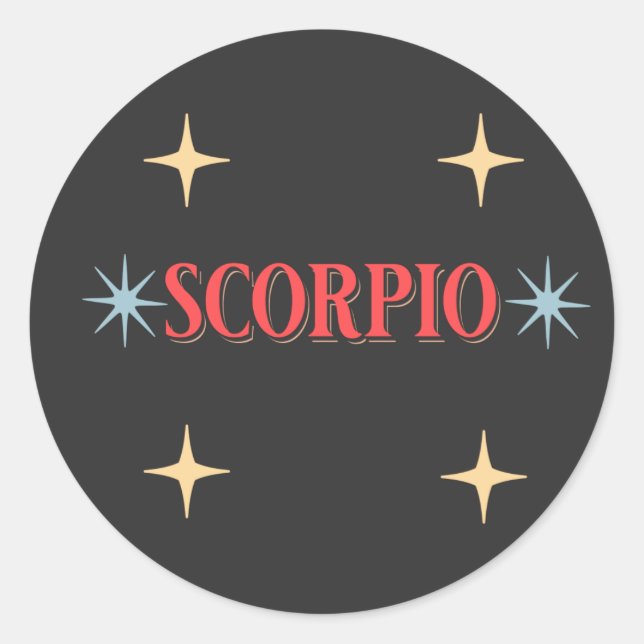 Scorpio Astrological Sign  Classic Round Sticker (Front)