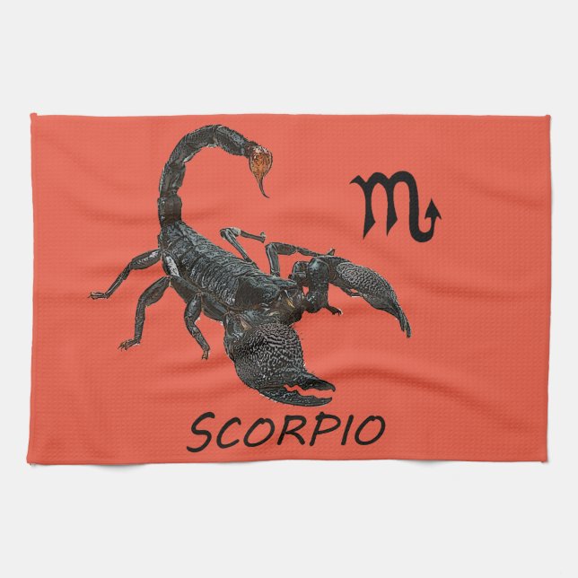 Scorpio astrology kitchen towel (Horizontal)