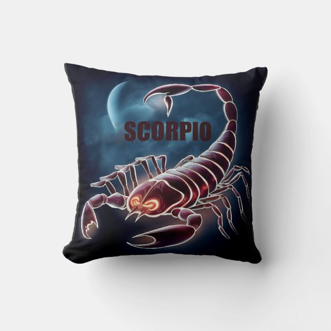 Scorpio astrology sign throw pillow (Front)