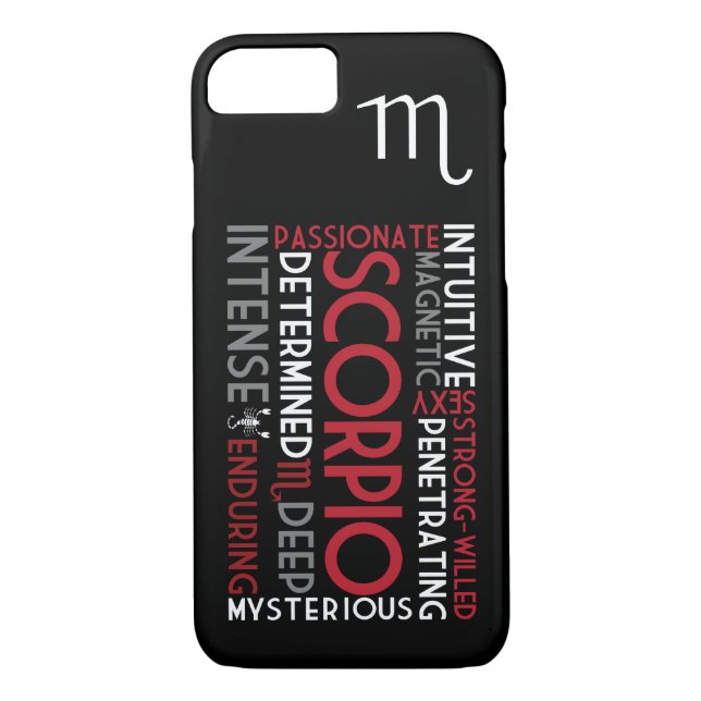 Scorpio Astrology Word Collage iPhone 7 case (Back)