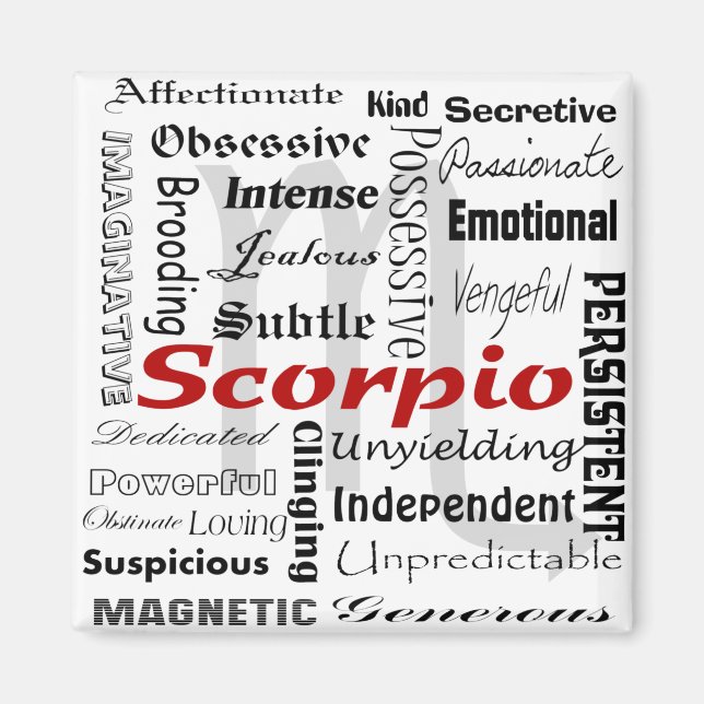 Scorpio Astrology Zodiac Horoscope Collage Pattern Magnet (Front)