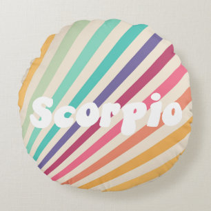Scorpio Astrology Zodiac Round Pillow