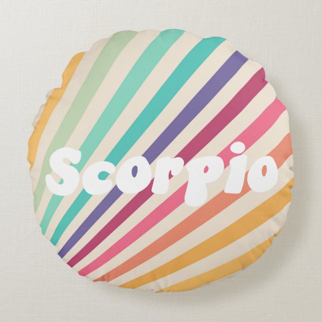 Scorpio Astrology Zodiac Round Pillow (Front)