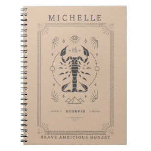 Scorpio Astrology Zodiac Sign Horoscope Tarot Card Notebook