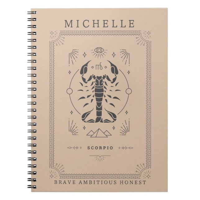 Scorpio Astrology Zodiac Sign Horoscope Tarot Card Notebook (Front)