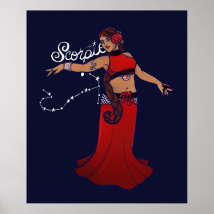 Scorpio Belly Dancer Poster