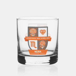 Scorpio Birthday Crest™ for November 1-21 Whiskey Glass