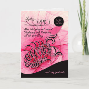 Scorpio Birthday for Her Oct 24th and November 22 Card