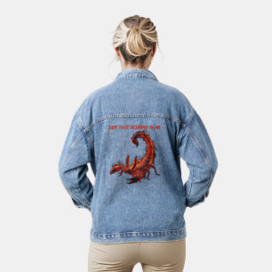 Scorpio Birthday Gift   Zodiac   Fiery Scorpion Denim Jacket
