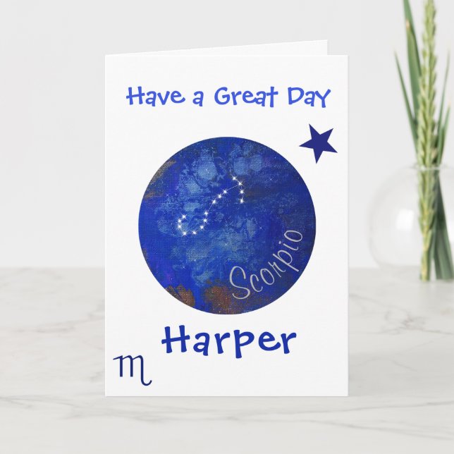 Scorpio Birthday, Horoscope Zodiac Birthday Card (Front)