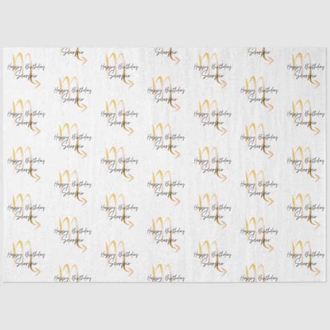 Scorpio Birthday Wrap Tissue Paper (Front)