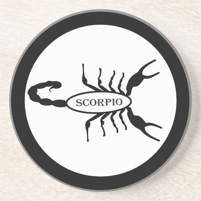 Scorpio Black Scorpion Star Sign Coaster (Front)