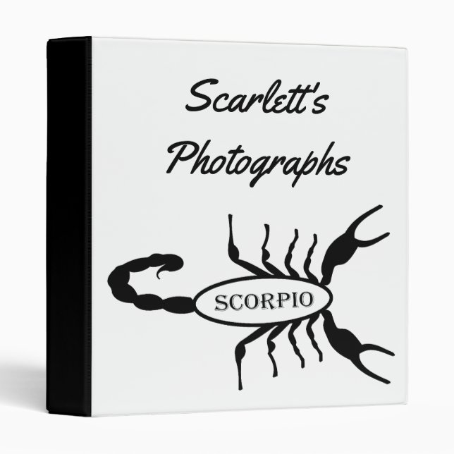 Scorpio Black Scorpion Star Sign Custom Binder (Front/Spine)
