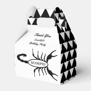 Scorpio Black Scorpion Star Sign Custom Birthday Favor Box