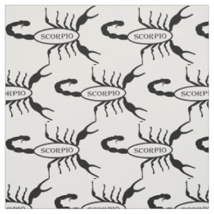 Scorpio Black Scorpion Star Sign Fabric